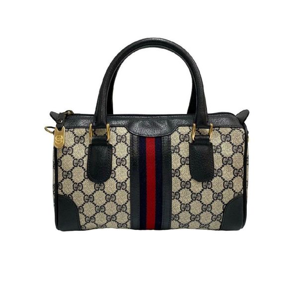 Gucci Shoulder Bag Leather Navy - Picture 1 of 9